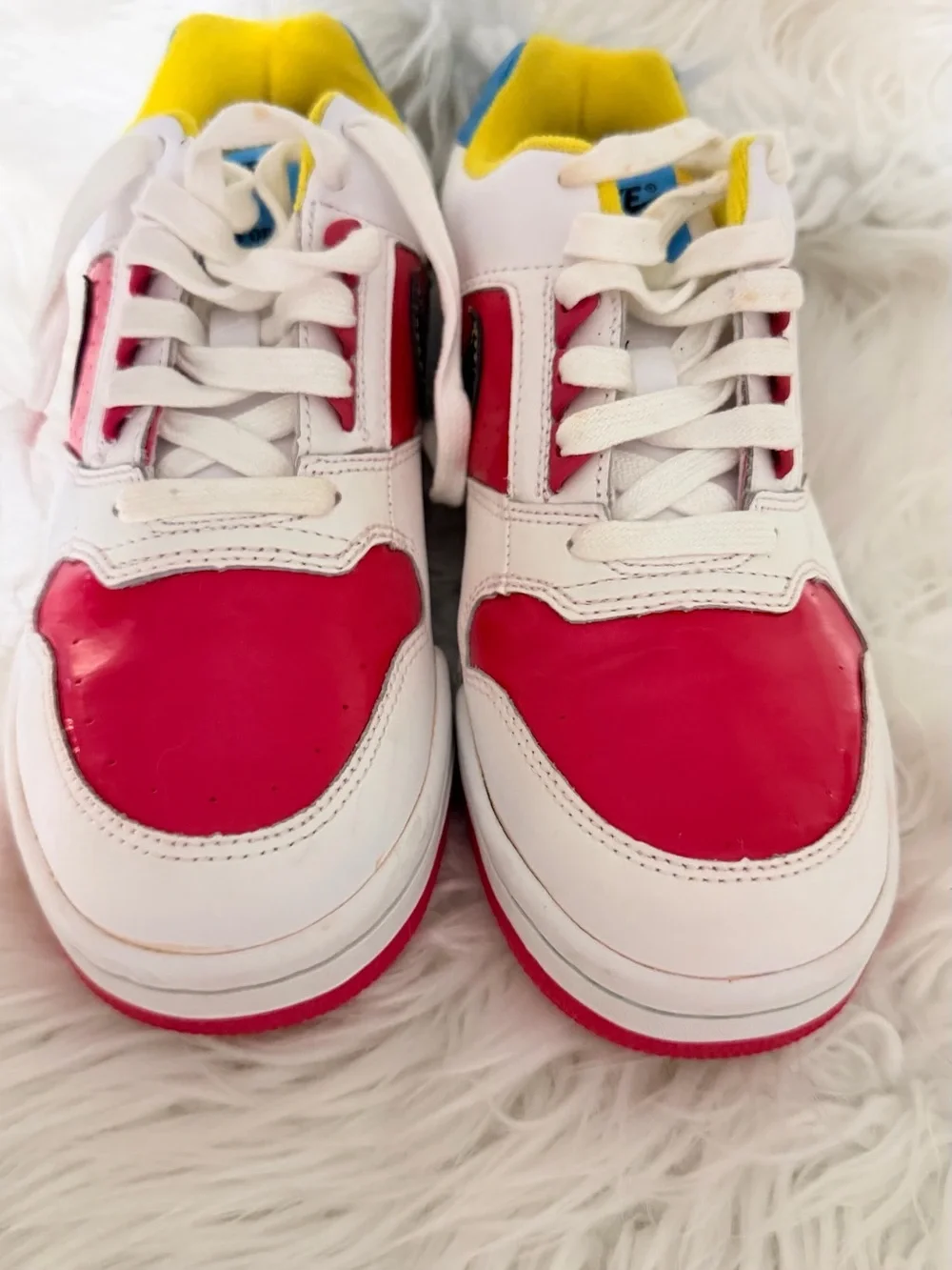 Nike Delta Force Low Kids White Red Blue Yellow Sneakers size